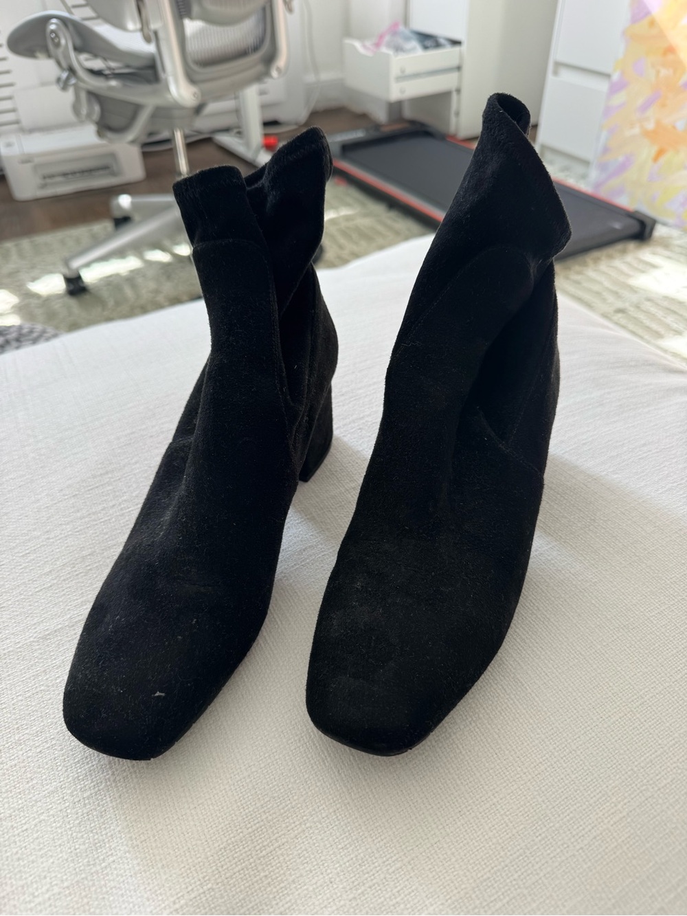 Kenneth Cole Black Stretch Sock Ankle Booties